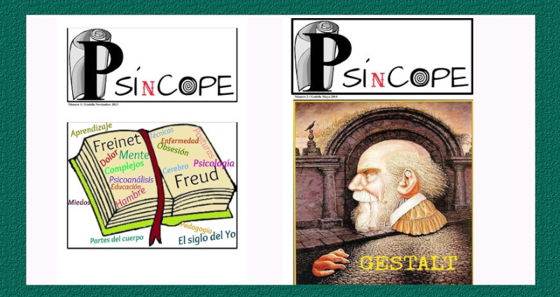 Portadas de dos números de la revista Psíncope.
