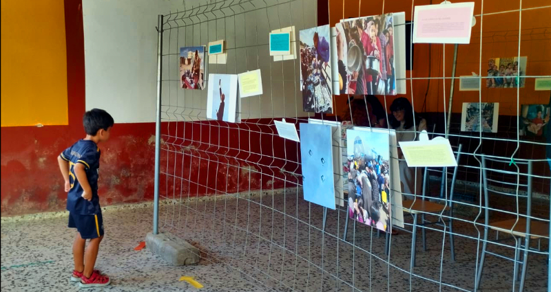 Exposición fotográfica sobre Gaza del MCEP que inició su andadura en el 50 Congreso en Albacete. Fotografía cedidas por el fotoperiodista Osama Kahlout, 