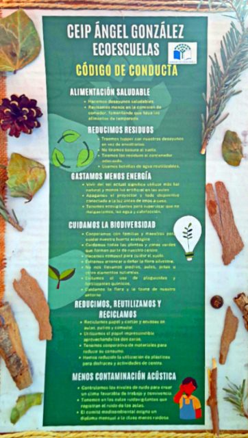 materiales del Colegio Ángel González sobre su experiencia de educación ambiental y naturaleza viva en la escuela