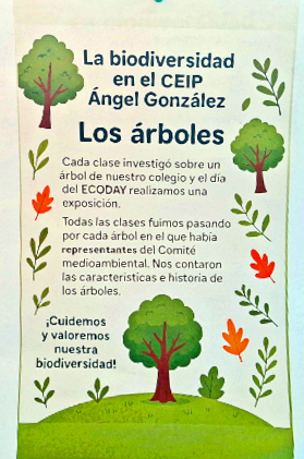 materiales del Colegio Ángel González sobre su experiencia de educación ambiental y naturaleza viva en la escuela