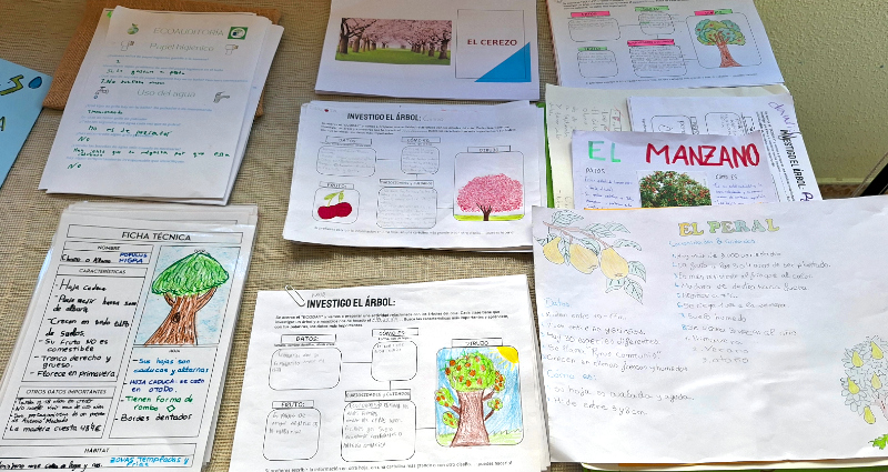 materiales del Colegio Ángel González sobre su experiencia de educación ambiental y naturaleza viva en la escuela