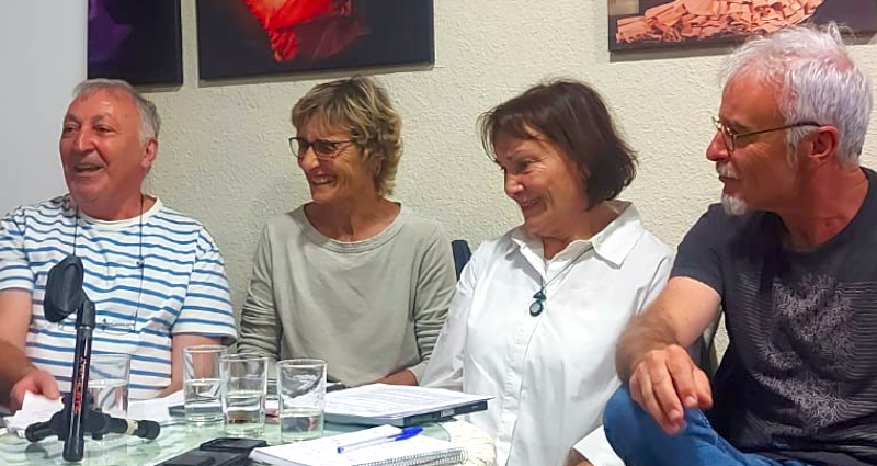 Pepi, Olga, Martín y Toño presentan el libro Conversaciones-Hablamos de infancia en Leganés (Madrid)