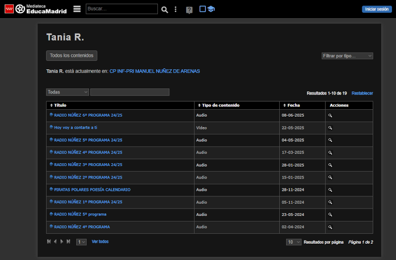 Todos los programas emitidos en Radio Núñez