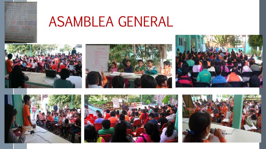 Asamblea General de centro en la escuela Progreso de San Juan de Chilateca
